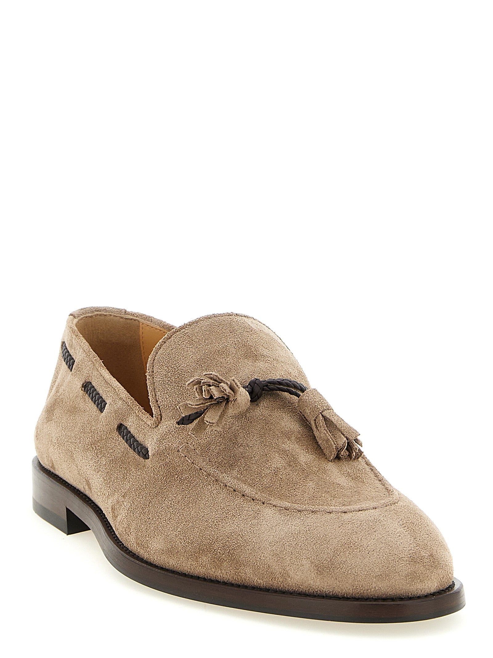 Suede Moccasins with Leather Comfort Detail