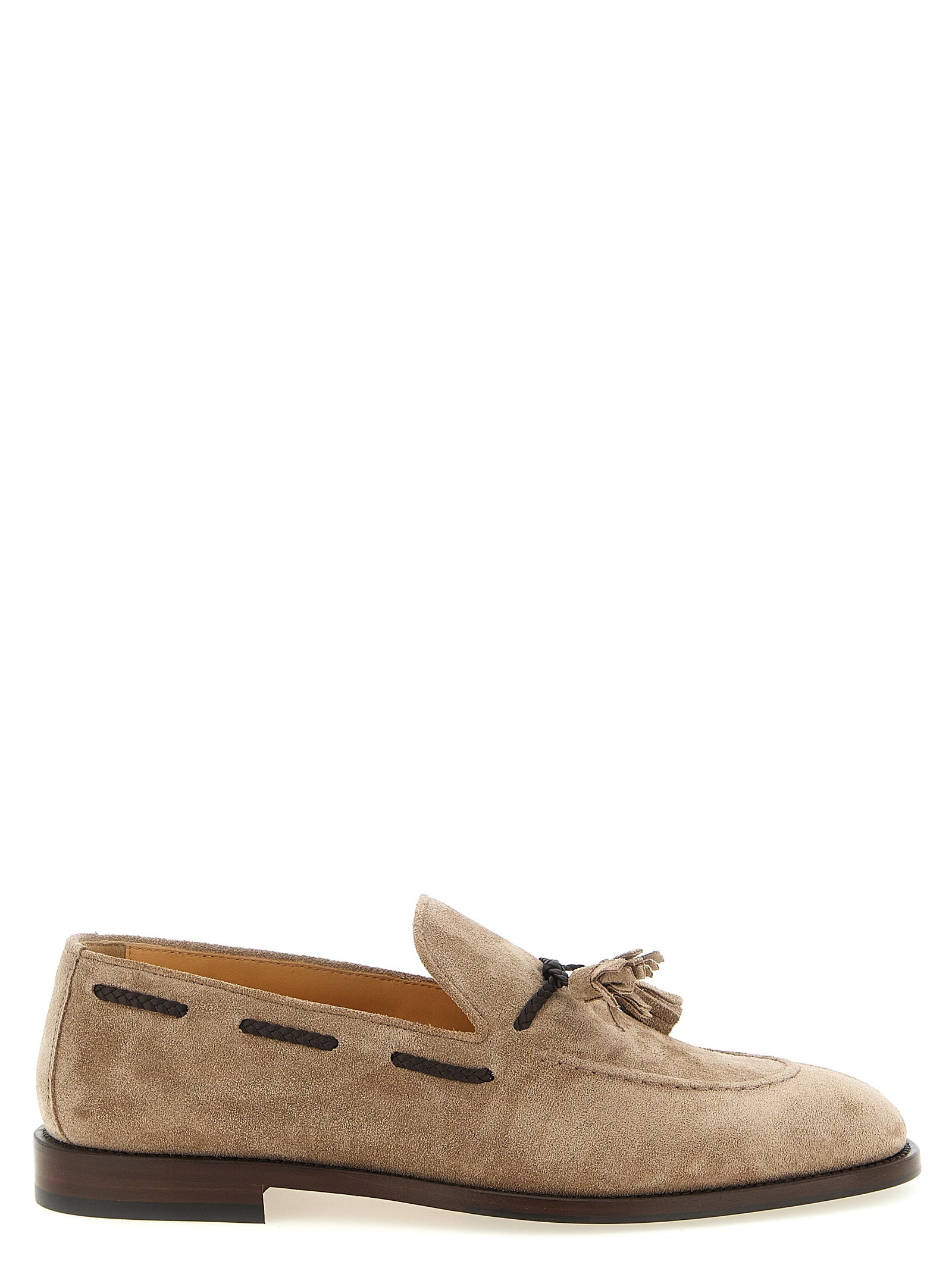 Suede Moccasins with Leather Comfort Detail