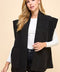 Suede Oversized Open Vest Black