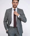 Striped Two Piece Grey Men Suit - Wessi
