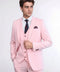 Pink Men's Plain Suit with Vest - Wessi