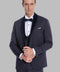 Detachable Velvet Lapel Navy Blue Tuxedo - Wessi