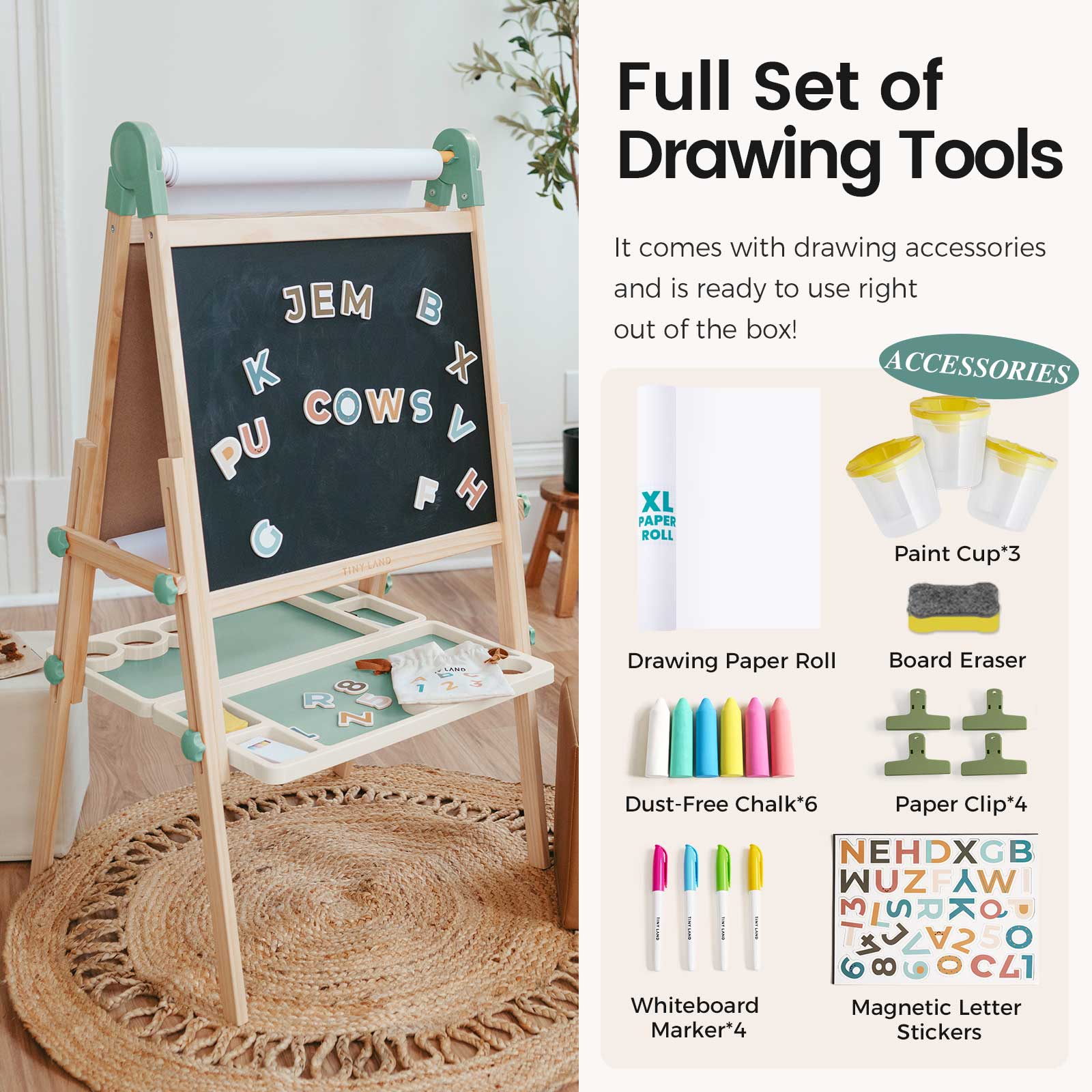 Tiny Land® Pink Magnitales Easel & Paper Roll Set