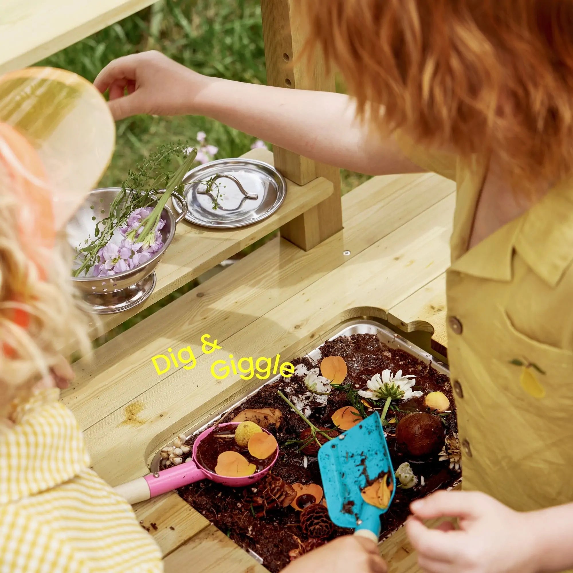 Tiny Land® Mud Kitchen - DuoPlay Outdoor Play Kitchen for Kids