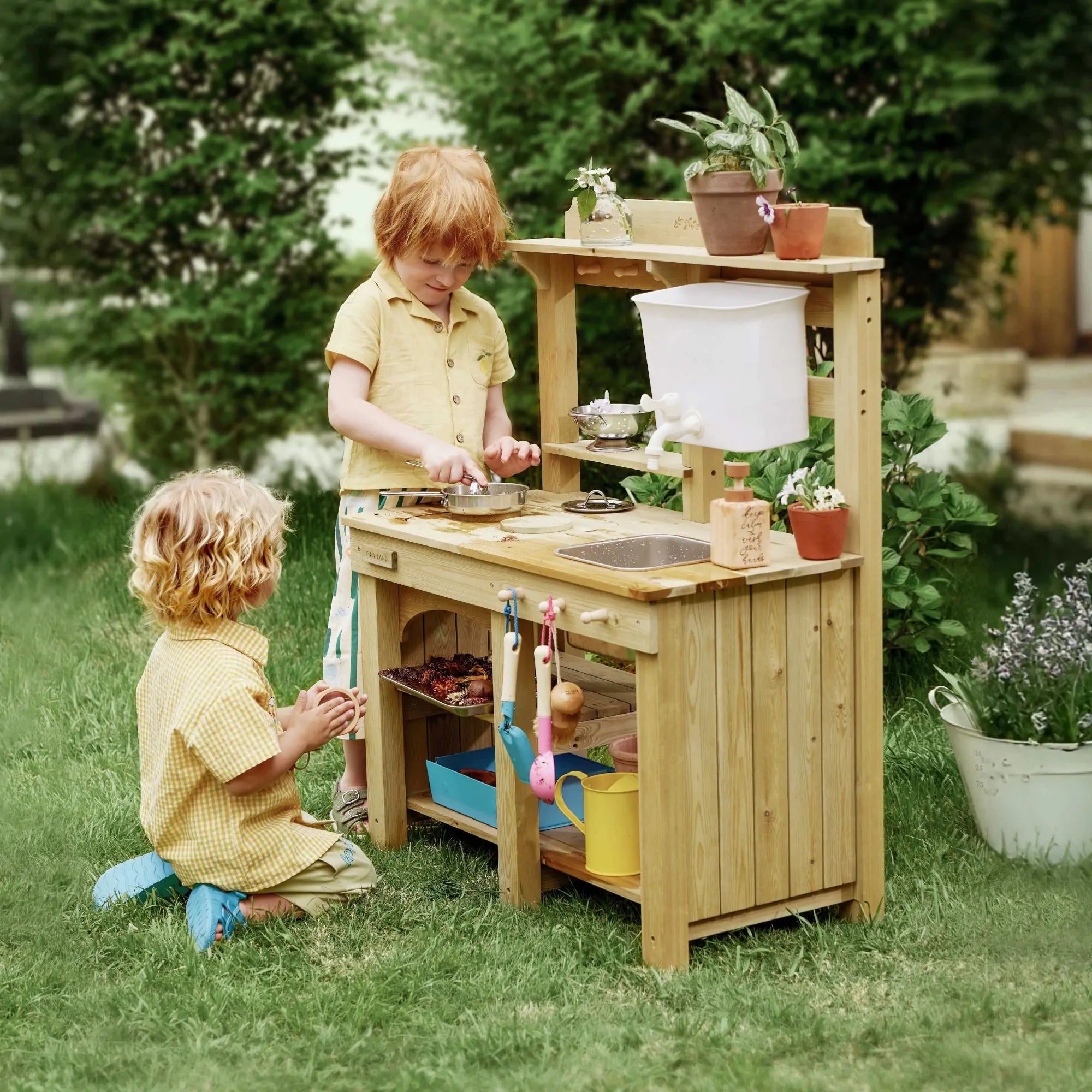 Tiny Land® Mud Kitchen - DuoPlay Outdoor Play Kitchen for Kids