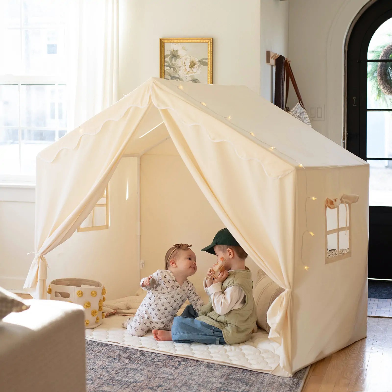 Tiny Land® Kids Tent – Large Cozy Tent with Star Lights