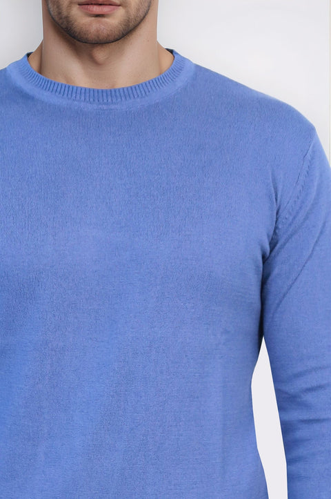 Circle Neck Blue Knitwear - Wessi