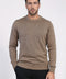 Brown Crew Neck Men Sweater - Wessi