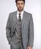 Checked Slim Fit Grey Men Suit - Wessi