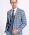 Checked Patterned Slim Fit Blue Men Suit - Wessi