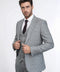 Checked Slim Fit Light Grey Men Suit - Wessi