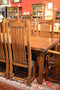 Set of 8 - Mission / Arts and Crafts Oak Curved High Back Dining Chairs