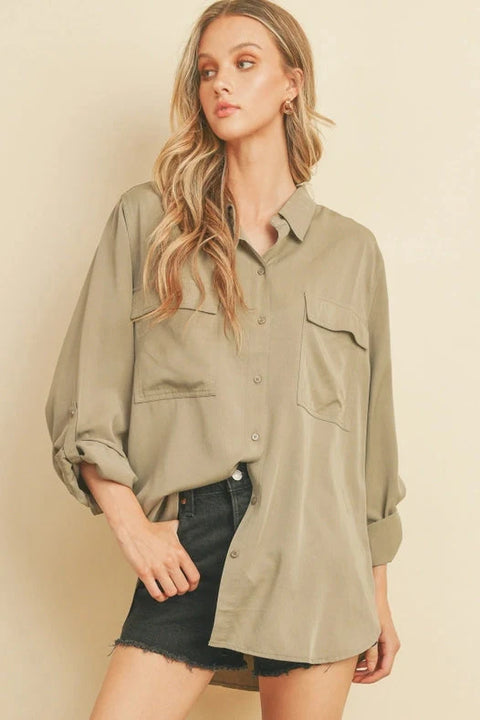 Tencel Oversized Shirt SAGE