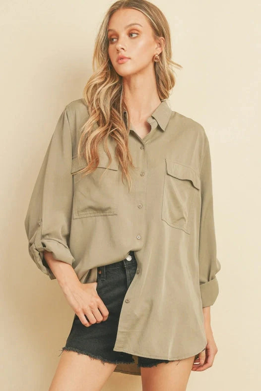 Tencel Oversized Shirt SAGE
