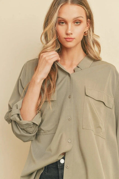 Tencel Oversized Shirt SAGE