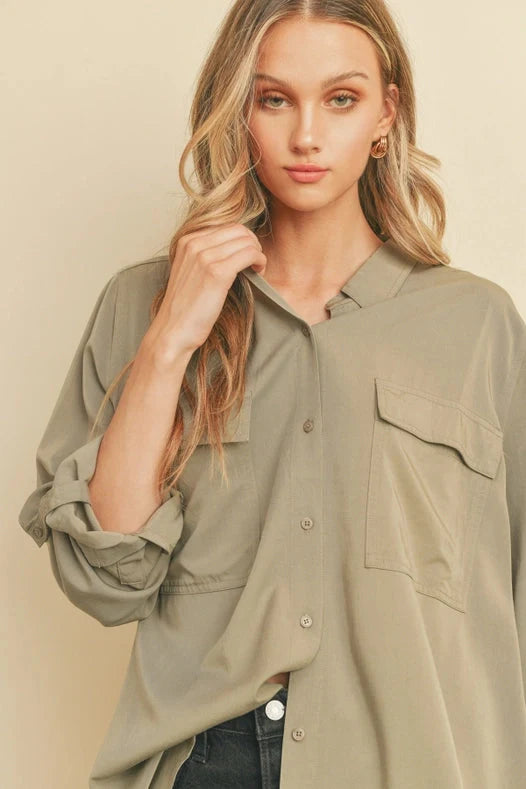 Tencel Oversized Shirt SAGE