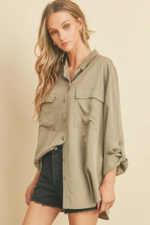 Tencel Oversized Shirt SAGE