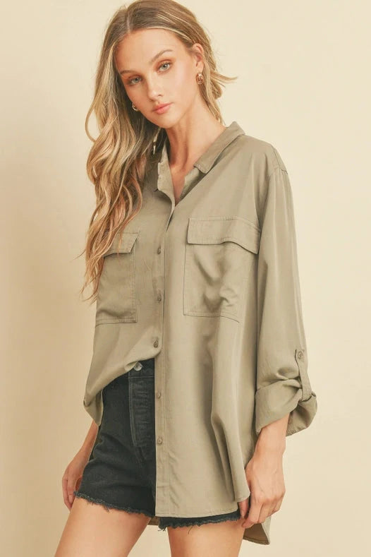 Tencel Oversized Shirt SAGE
