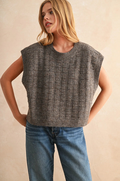 Textured Pattern Sweater Vest