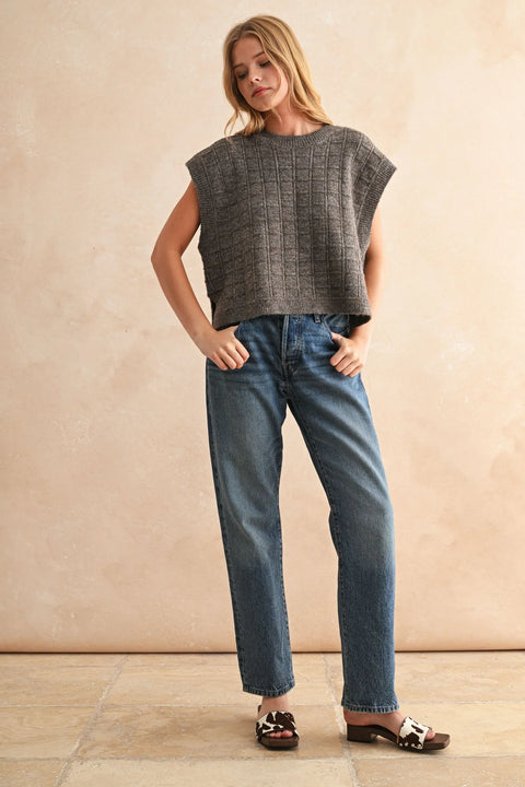 Textured Pattern Sweater Vest