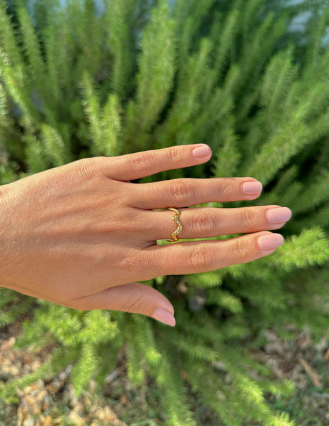Textured Wavy Ring