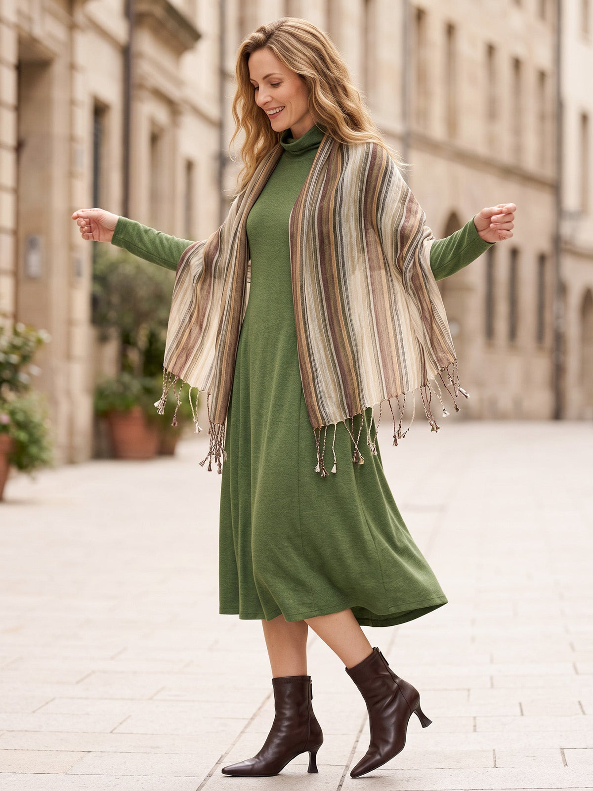 Textured Linen Lightweight Wrap Scarf
