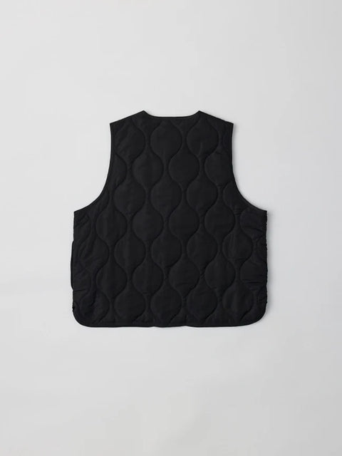 The Astrid Vest | Front Tie Puffer Vest BLACK