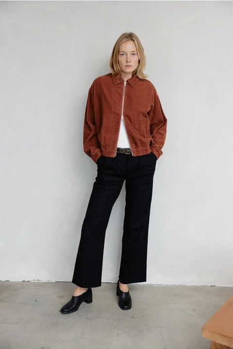 The Hayden Jacket | Cropped Corduroy Jacket - BRICK