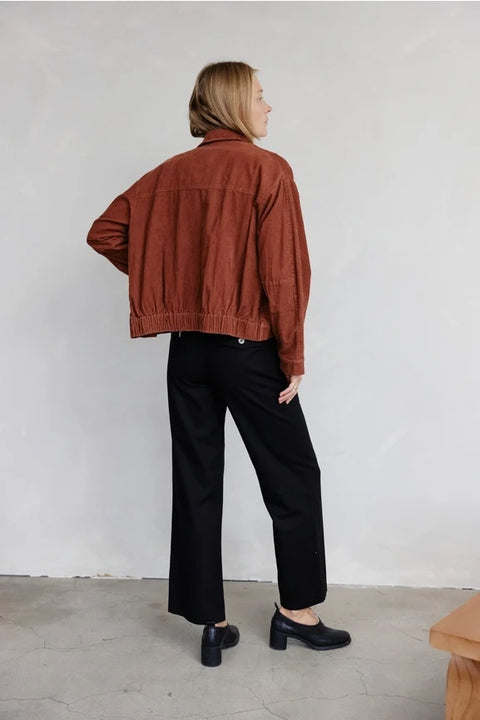 The Hayden Jacket | Cropped Corduroy Jacket - BRICK