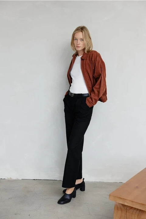 The Hayden Jacket | Cropped Corduroy Jacket - BRICK