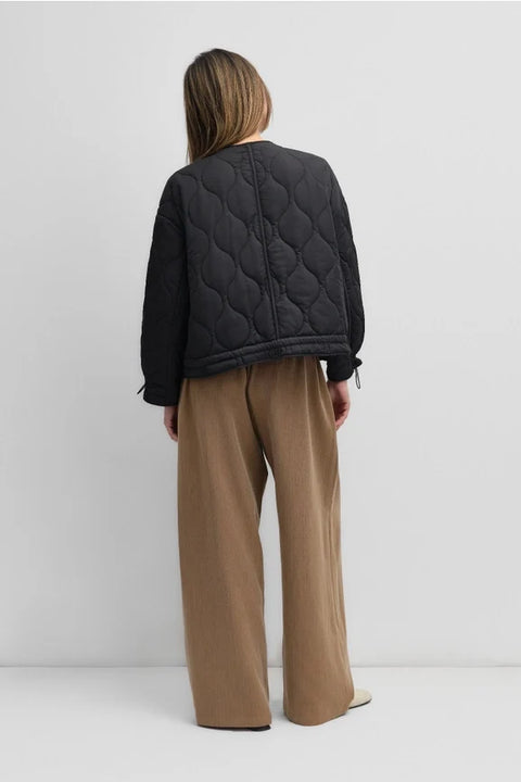 The Kara Jacket | Quilted Zip Jacket - BLACK