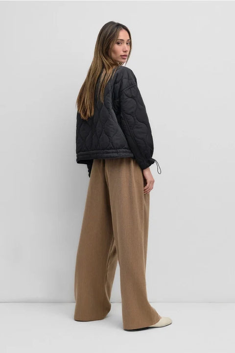 The Kara Jacket | Quilted Zip Jacket - BLACK