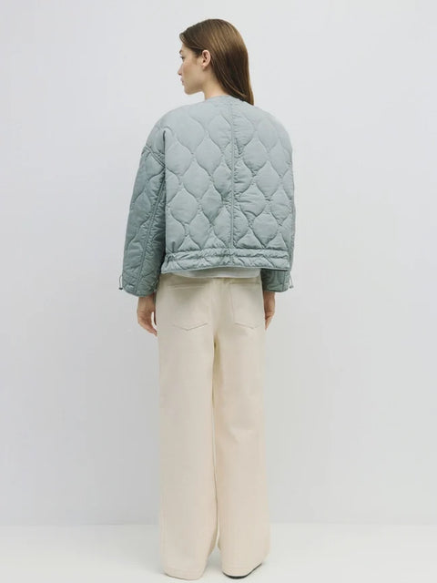 The Kara Jacket | Quilted Zip Jacket - Blue