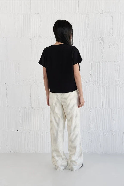 The Lanie Top | Everyday Cotton T-Shirt BLACK