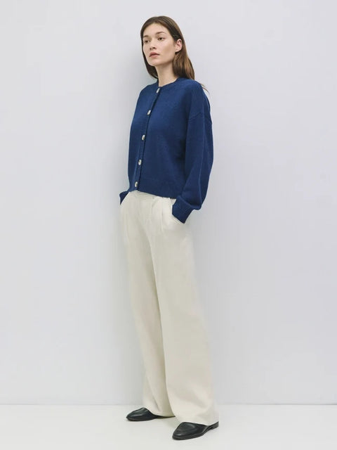 The Lucy Cardigan | Boxy Fit Button-Down Cardigan NAVY