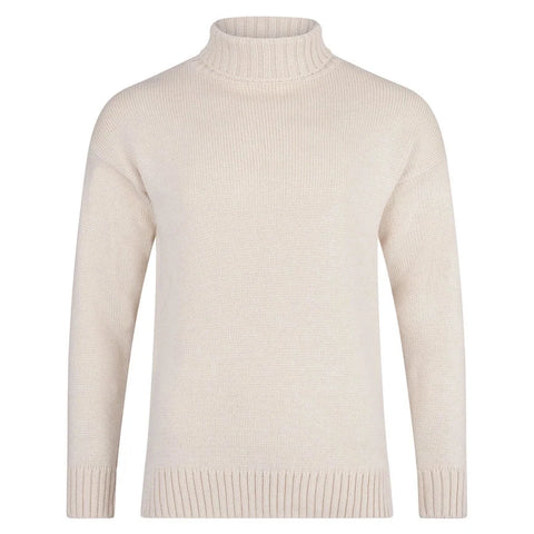 The Modern Submariner - Roll Neck Merino Wool Jumper Ecru