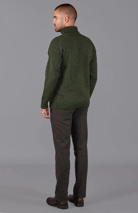 The Modern Submariner - Roll Neck Merino Wool Jumper Green