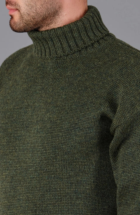 The Modern Submariner - Roll Neck Merino Wool Jumper Green
