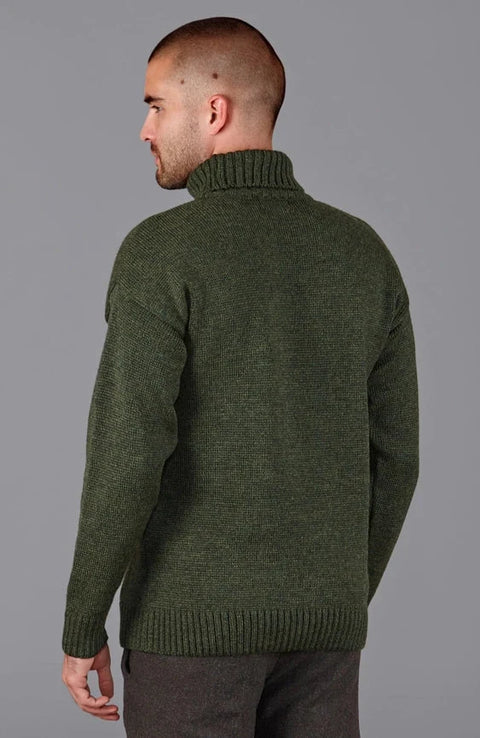 The Modern Submariner - Roll Neck Merino Wool Jumper Green