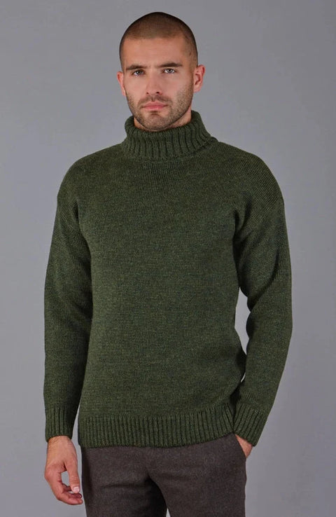The Modern Submariner - Roll Neck Merino Wool Jumper Green
