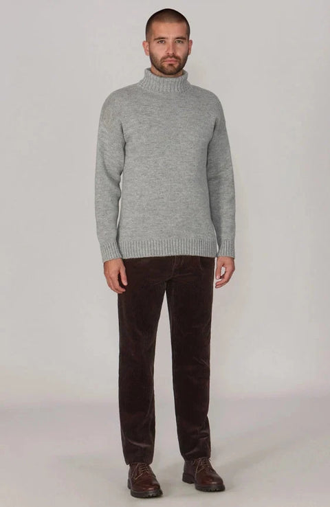 The Modern Submariner - Roll Neck Merino Wool Jumper Light Grey