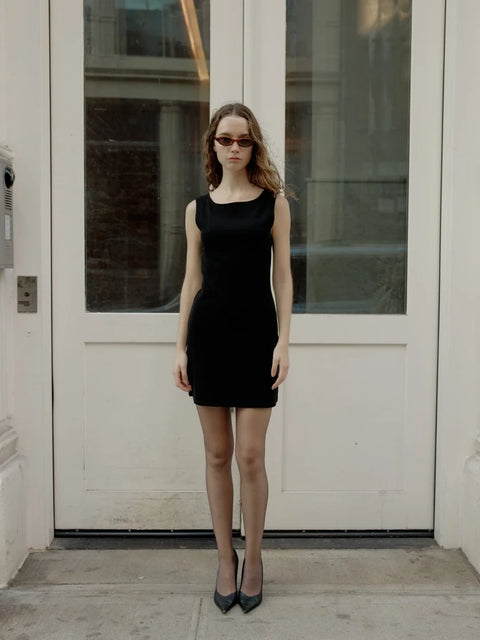 Nikki Mini Dress Brushed Cotton Black