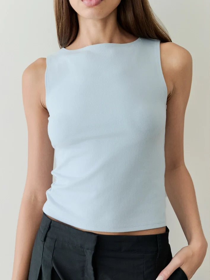 The Sidney Top | Brushed Knit Tank Top  LIGHT BLUE