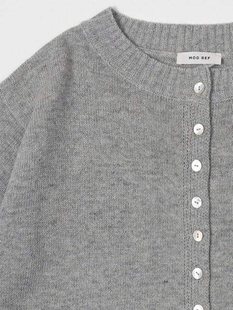 The Stacey Cardigan | Brushed Half Sleeve Cardigan - HEATHER GREY