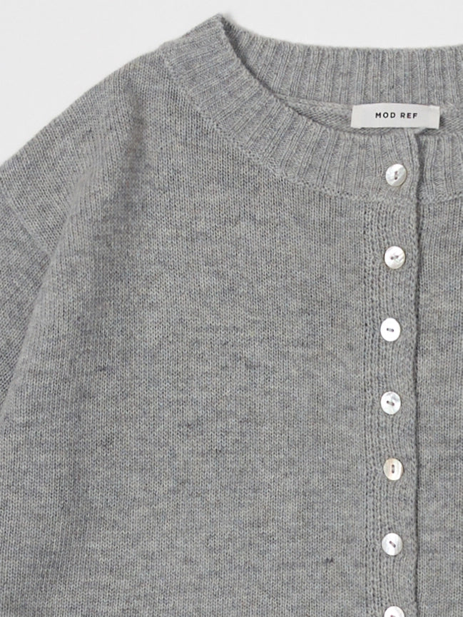 The Stacey Cardigan | Brushed Half Sleeve Cardigan - HEATHER GREY