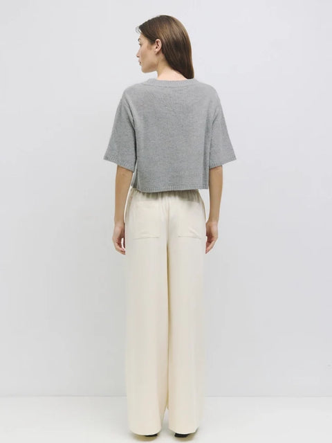 The Stacey Cardigan | Brushed Half Sleeve Cardigan - HEATHER GREY