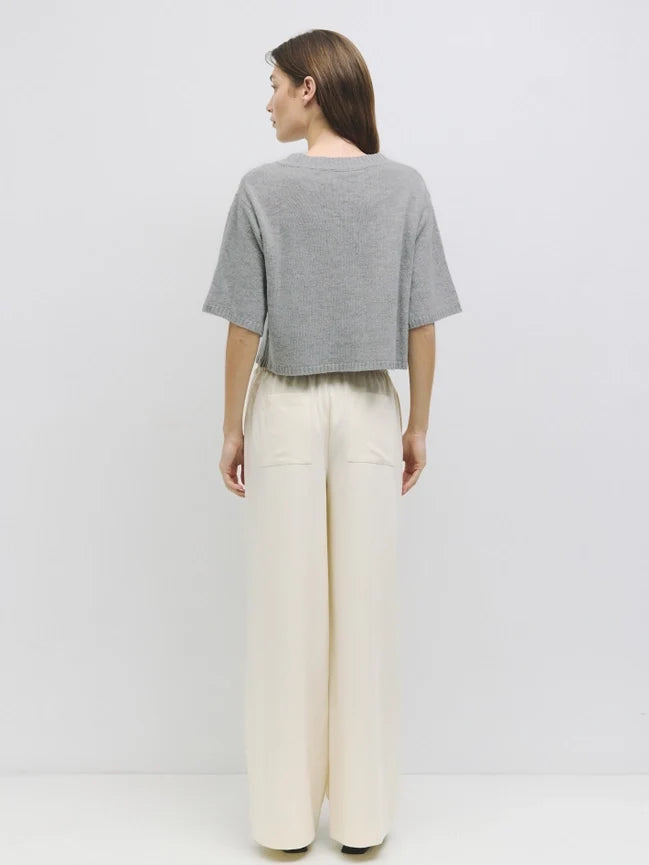 The Stacey Cardigan | Brushed Half Sleeve Cardigan - HEATHER GREY