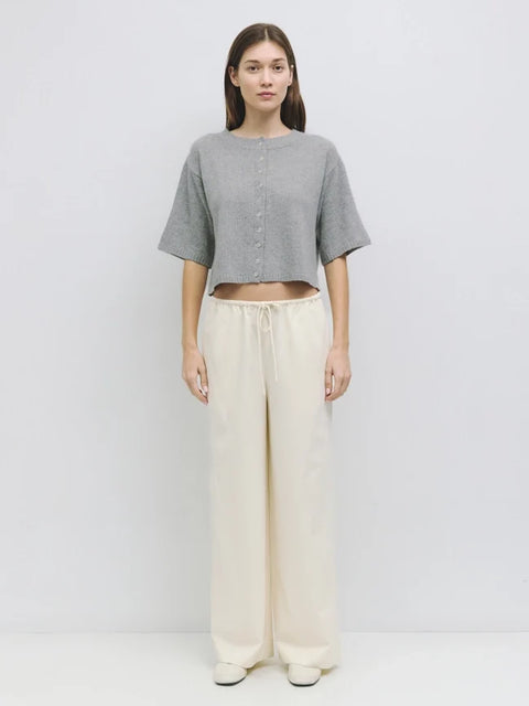 The Stacey Cardigan | Brushed Half Sleeve Cardigan - HEATHER GREY