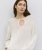 The Tala Sweater | Knit Sweater with Keyhole Neckline CREAM
