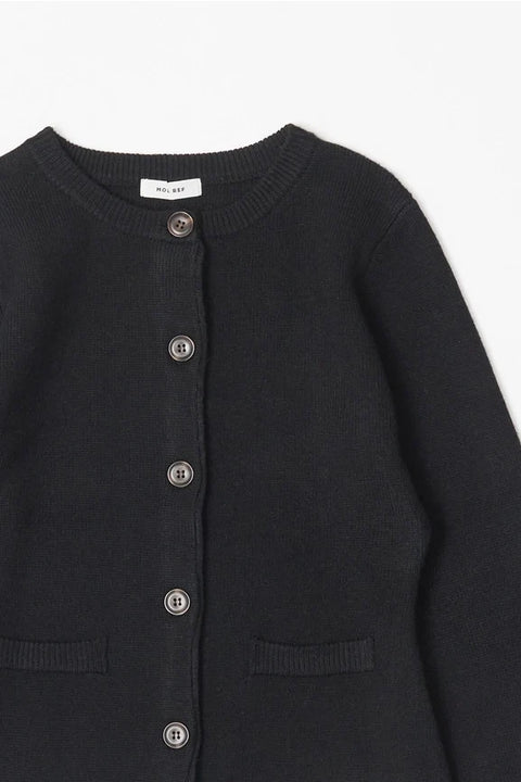 The Tyler Cardigan | Women's Bell Sleeve Buttoned Sweater - BLACK